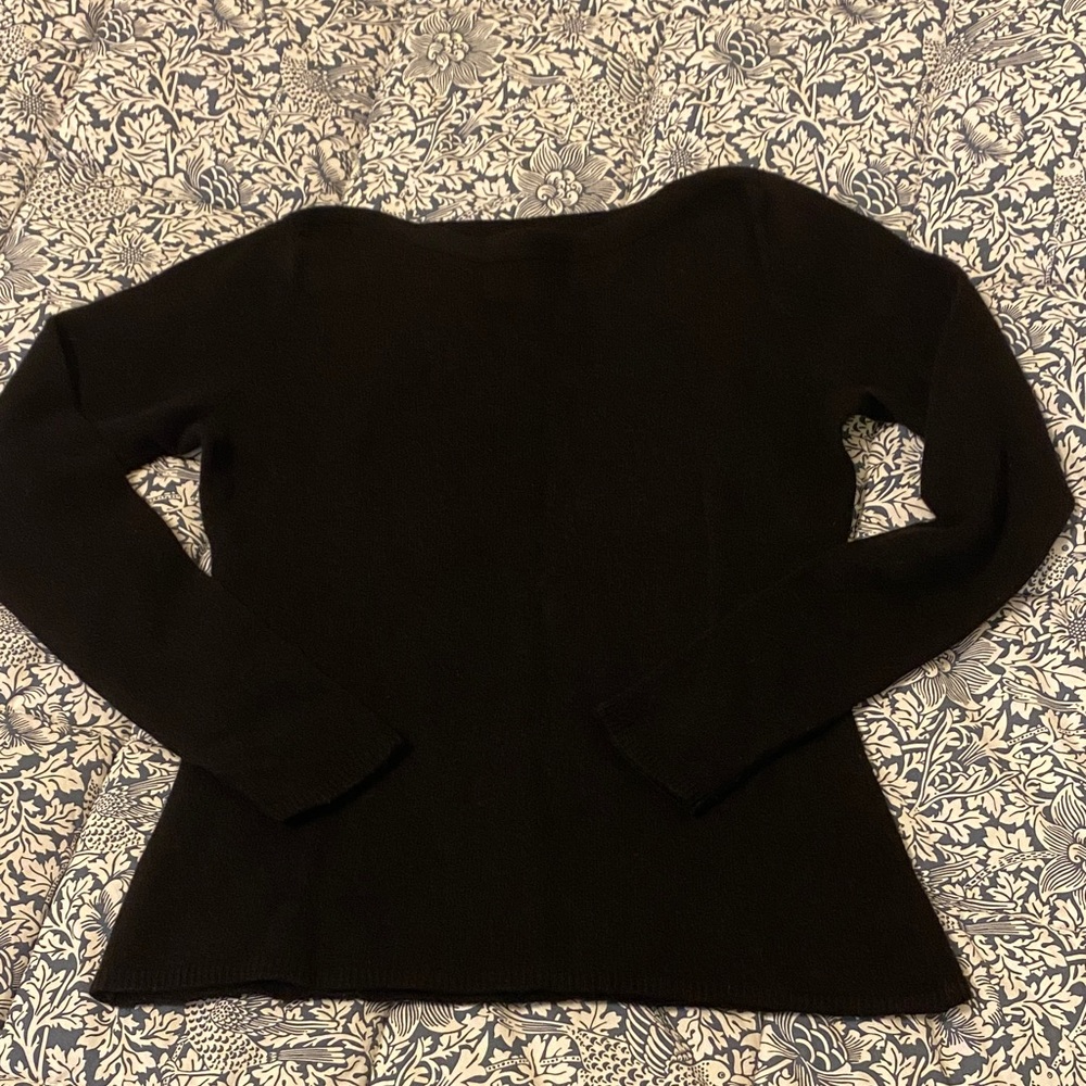 Cashmere Boatneck Black Women's Sweater